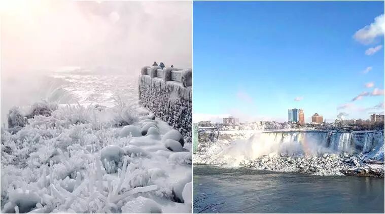 美哭了！尼亚加拉瀑布用现实版《冰雪奇缘》给我们欢送2017！