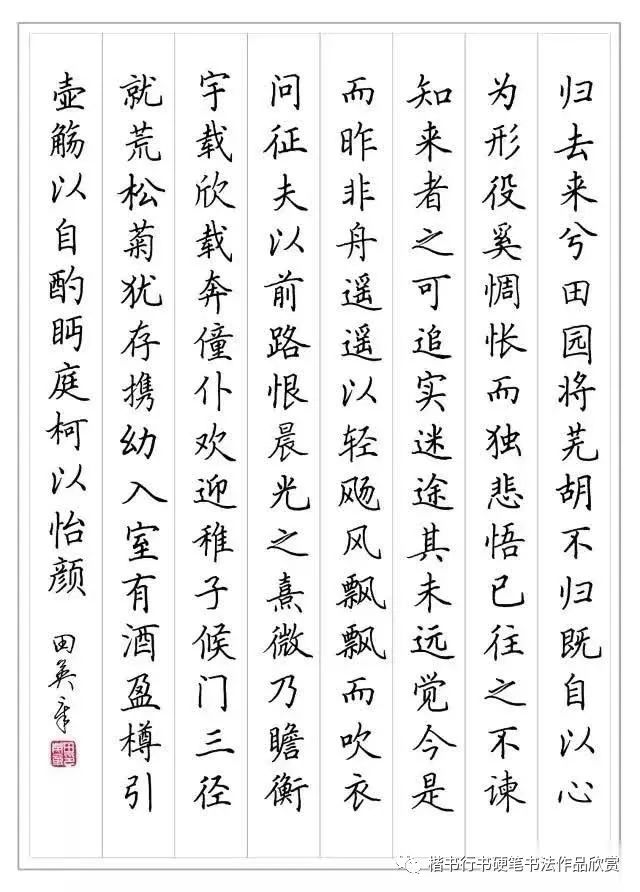 硬笔书法家楷书行书作品欣赏漂亮钢笔字