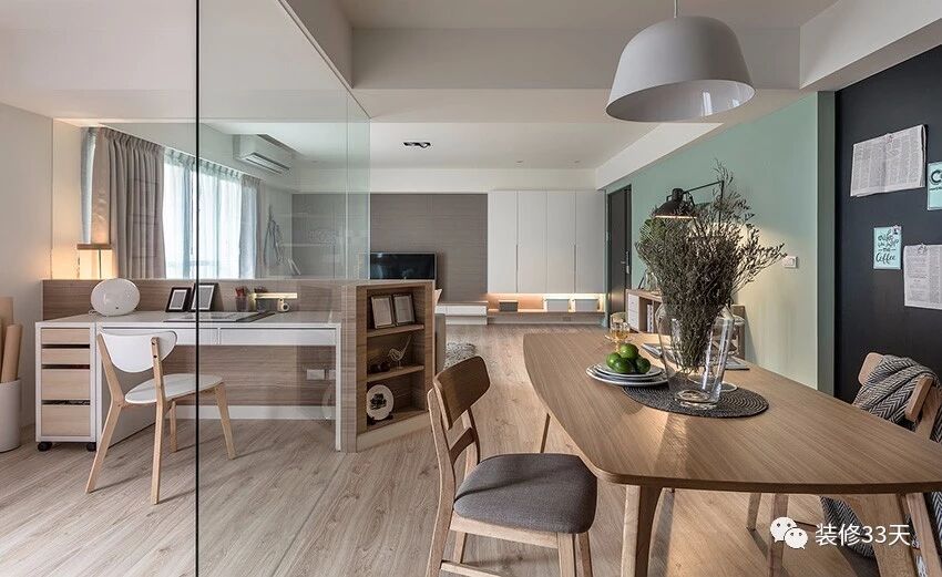 80平老房改造现代自然三口之家