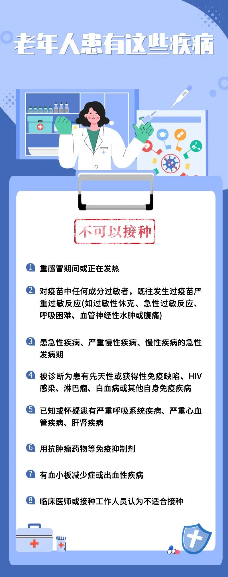 患慢性病的60岁及以上老人能否接种新冠疫苗对照表来了