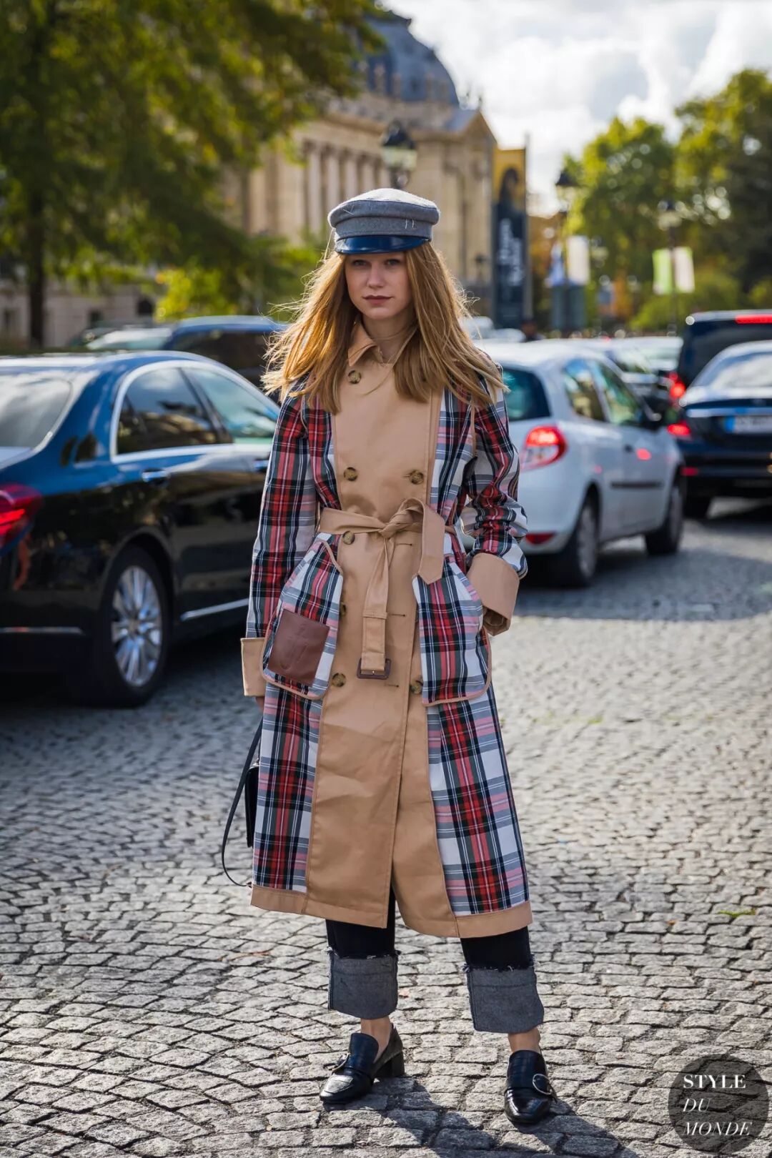 春天穿风衣+阔腿裤，简直就是气质精