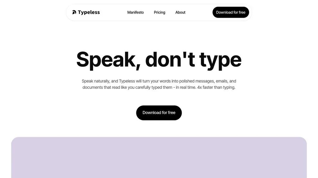 Typeless:智能语音听写平台，将自然语音转换为精美、可立即发送的文本，具有上下文感知编辑和多语言支持功能。 - MOGE