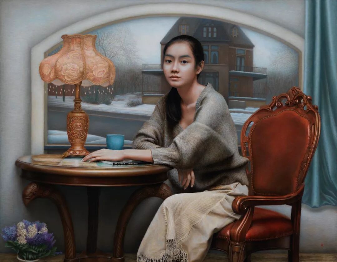 《凝》117x91cm 坦培拉·油画混合技法 2019年张洪涛作品安·艺术