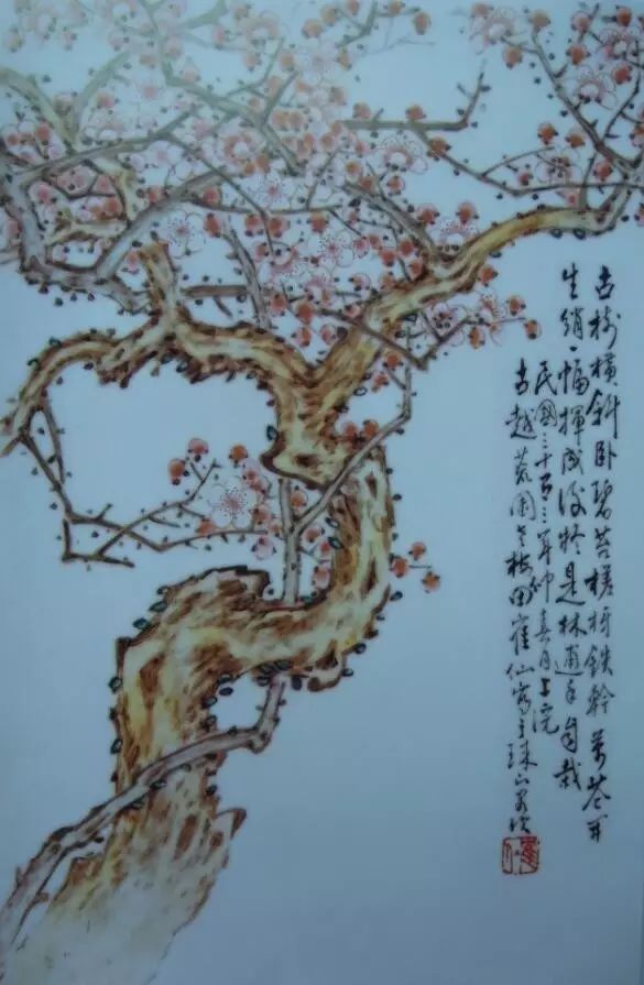 陶板　中華民国　珠山八友　文字　雅 珠山八友山水画的艺术成就- 雅道瓷板画