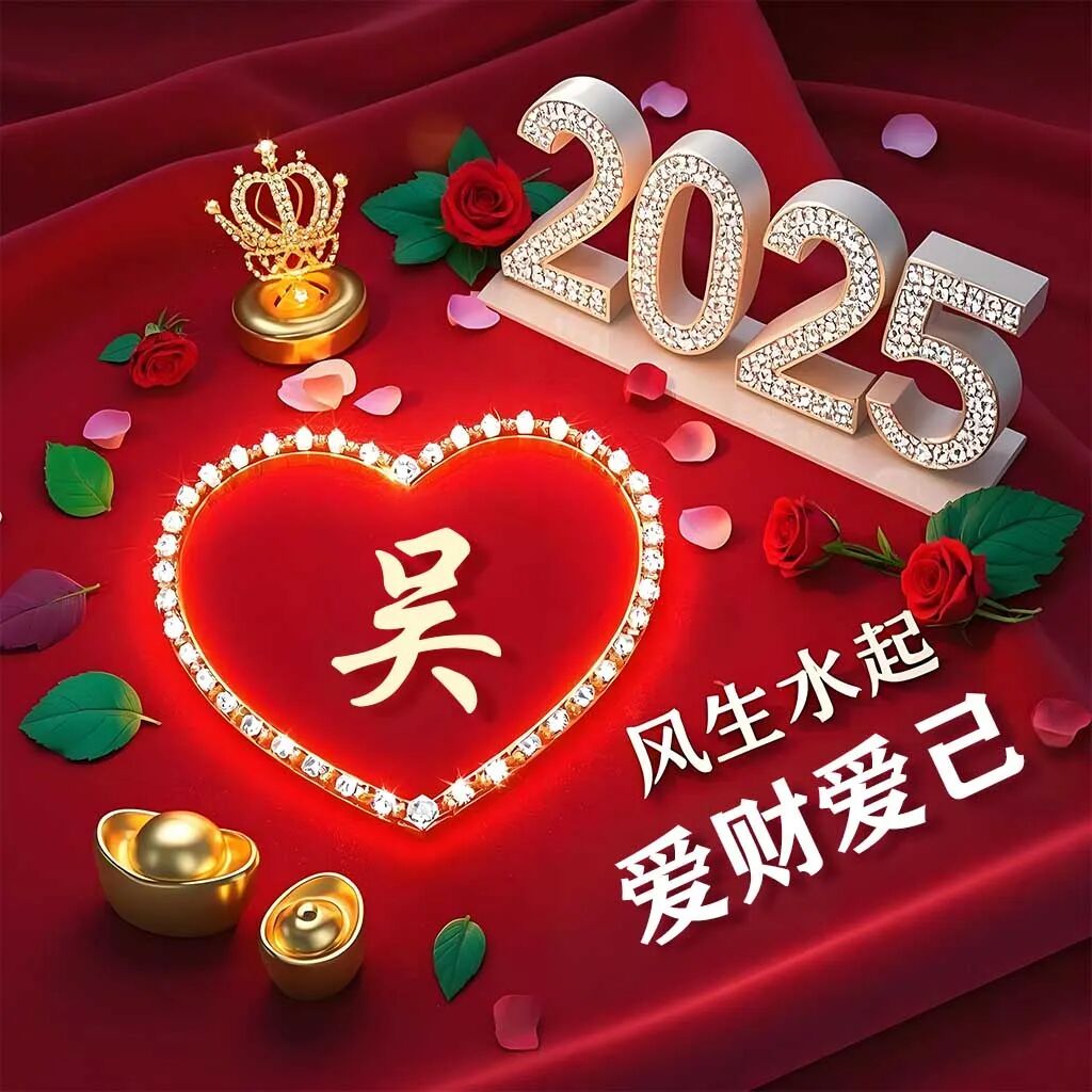 "2025 风生水起" 蛇舞财富,爱己同行,百家姓头像