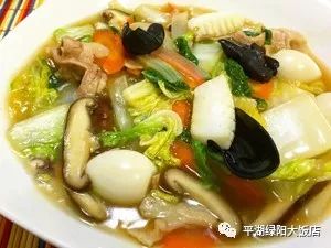 日替定食 今夜は八宝菜 八宝菜香炸竹荚鱼凉拌菠菜鸡蛋60元 平湖绿阳大饭店 微信公众号文章阅读 Wemp