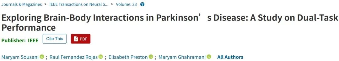 帕金森病患者的脑 - 体交互：双任务表现研究揭示新机制