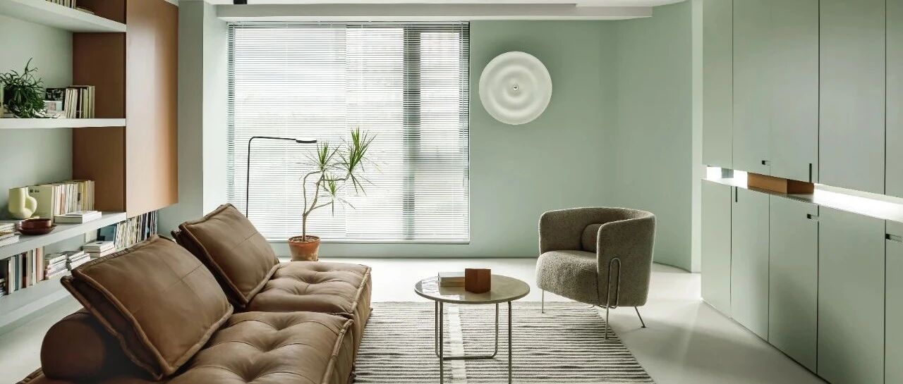 75㎡一人居，豆蔻青+苔绿，以开放的手法重构都市简约风！