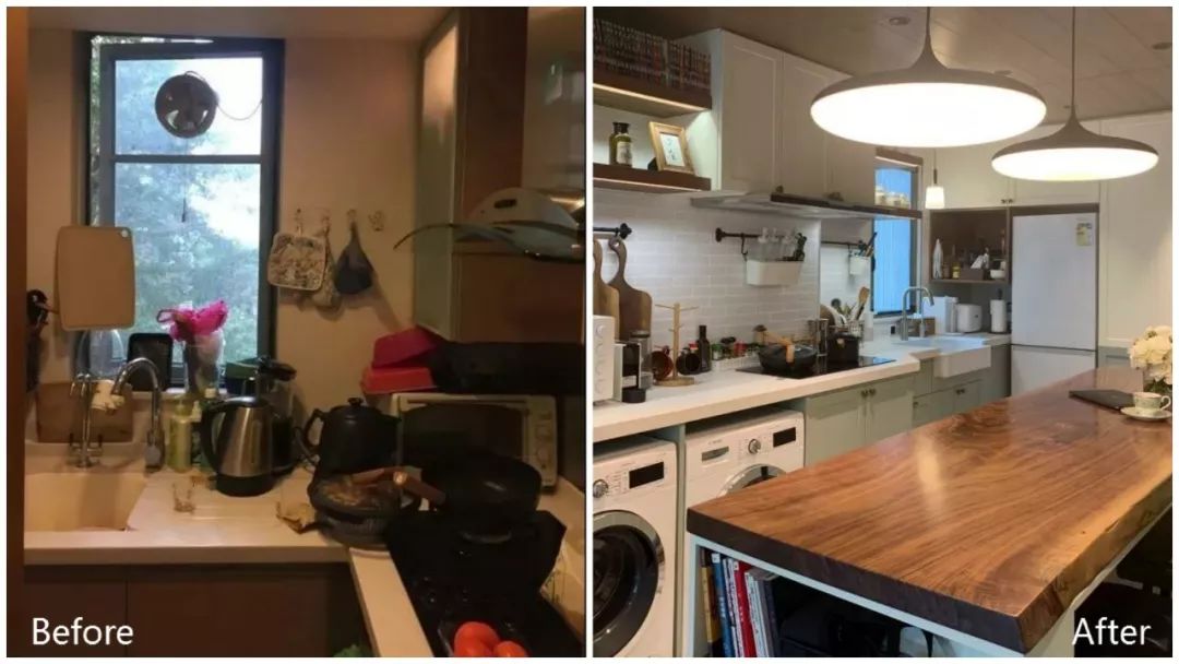 香港53㎡小兩居改造，玄關+開放式廚房+中島+客廳四合一，還有超強收納！ 家居 第37張