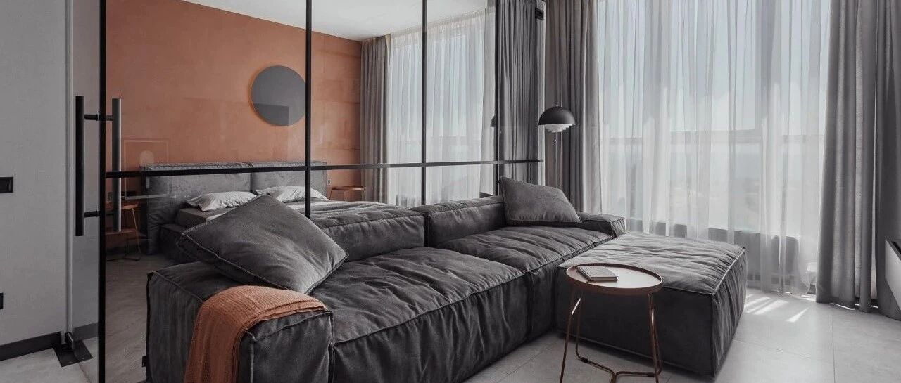 63㎡小宅设计，玻璃隔断+赤陶色，“甜酷风”优雅又不失个性！