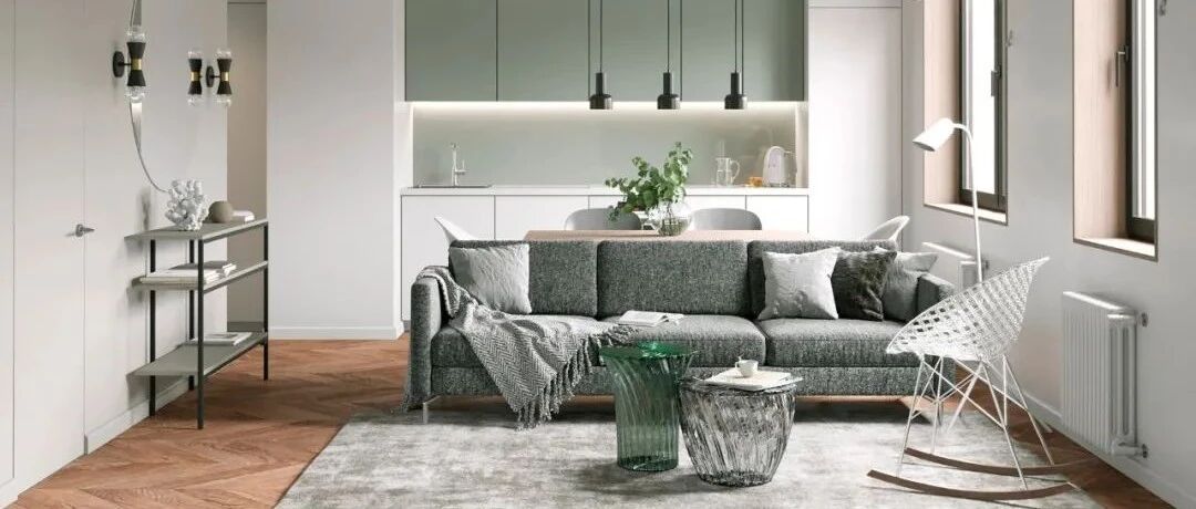 54㎡年轻女孩的家，LDK一体化，鼠尾草绿+原木，少女心爆棚！