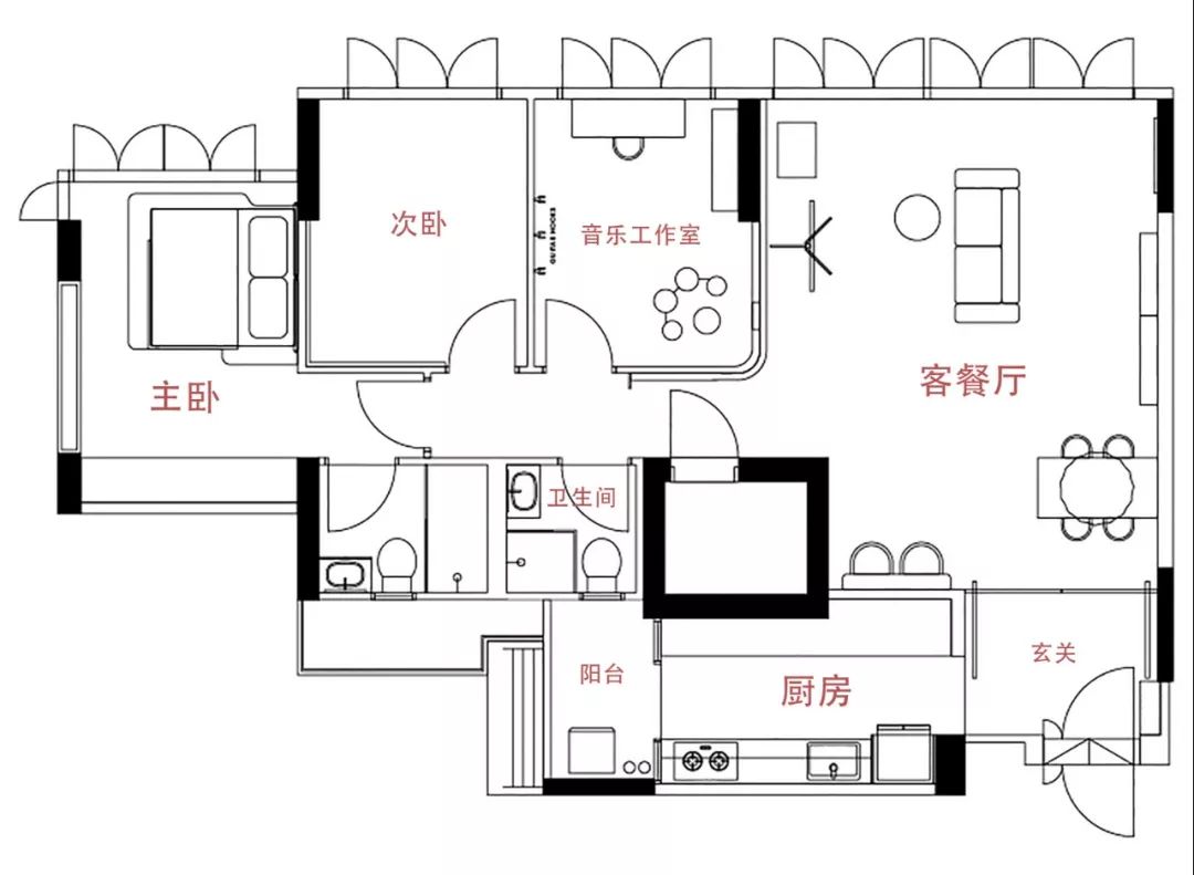 99㎡童話風新婚公寓，混潤木質材料+森林綠，打造活潑俏皮的北歐風！ 家居 第3張