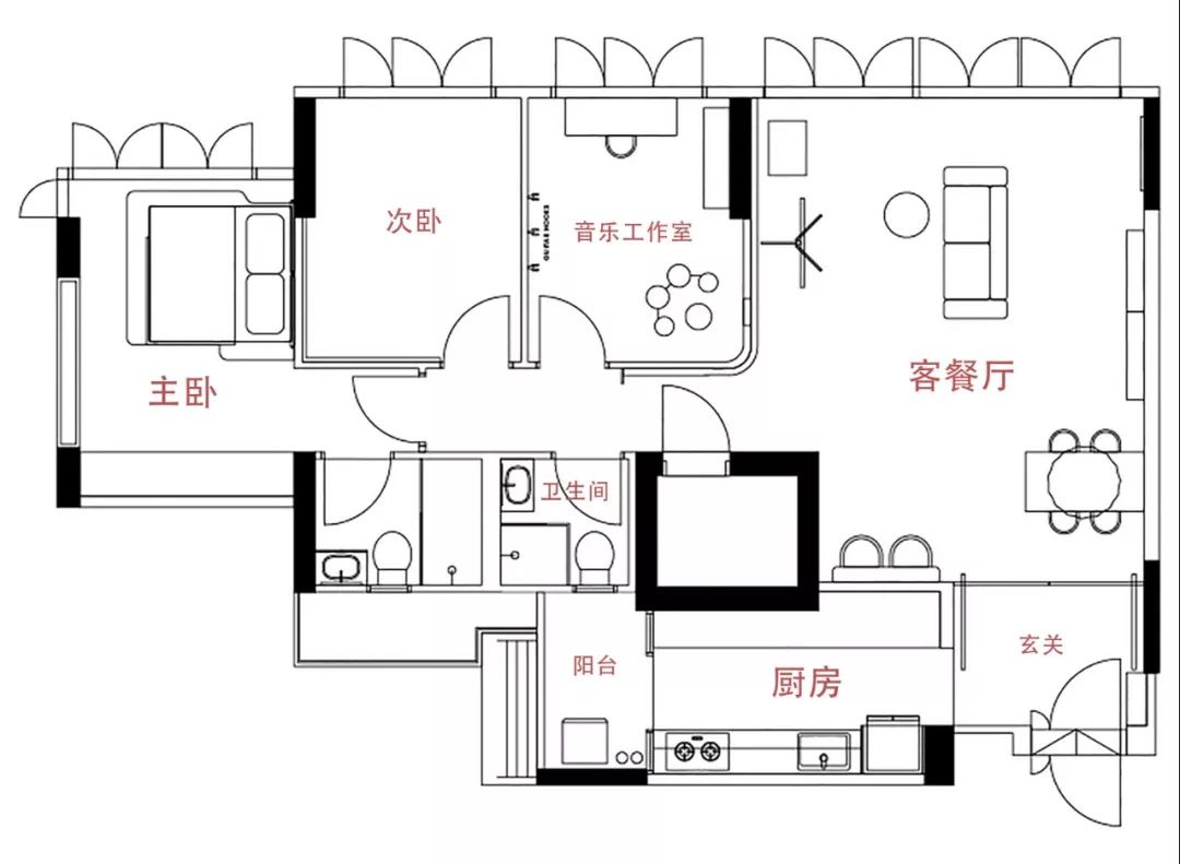 99㎡童話風新婚公寓，混潤木質材料+森林綠，打造活潑俏皮的北歐風！ 家居 第3張