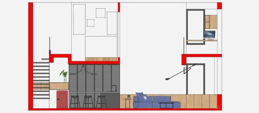 有趣型男的130㎡工業風Loft，懸空樓梯+多功能「大玩具」，好玩又實用！ 家居 第26張