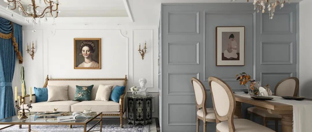 88㎡精致的法式之家，迤逦的蓝色，优雅的灰色...少女般的轻盈灵动！