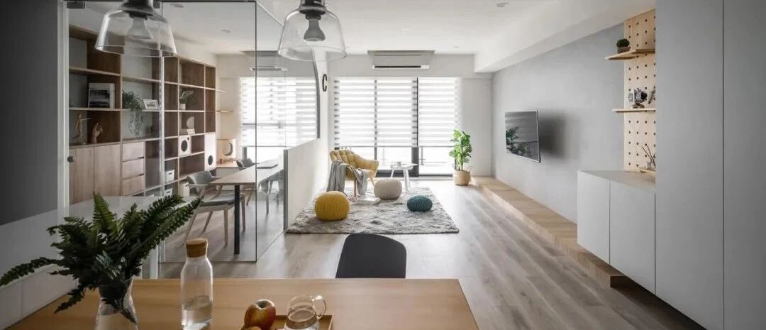 196㎡清新宅，巧用弧形玻璃隔断，和猫咪共享舒适生活