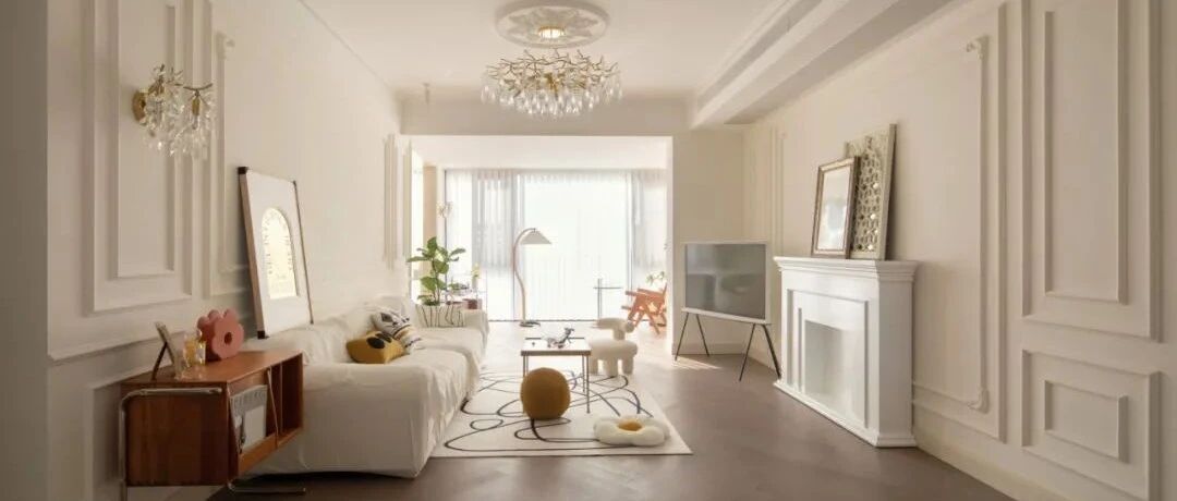 超大落地窗+奶油雾感的梦幻帘，暖阳下的温柔轻法式！