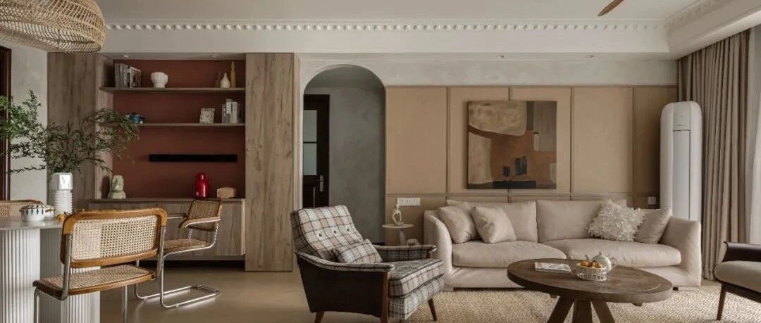 123㎡精装房改造，木质线条、麻料墙纸、艺术漆...营造度假风！