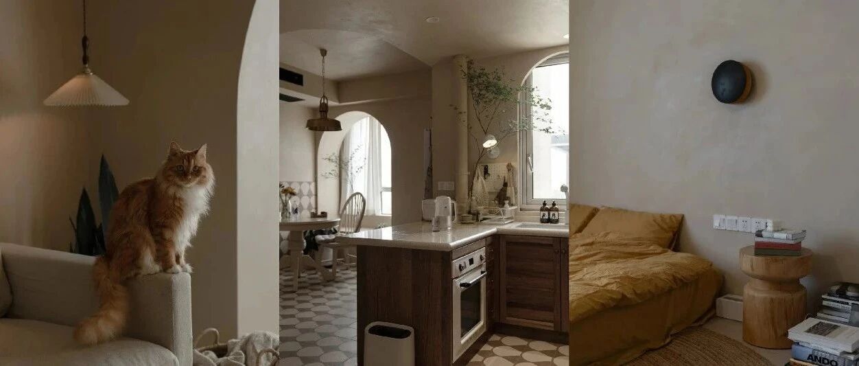 88㎡侘寂风小宅，微水泥做基调，住2人5猫温柔又治愈！