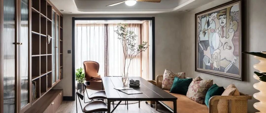 100㎡轻复古，家庭阅读区、主卧套间...演绎不一样的生活色彩!