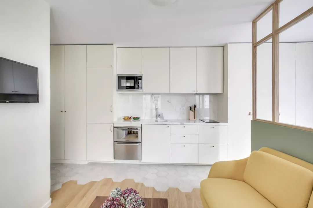 31㎡一字型小公寓，抹茶綠透明隔絕，增加私密性，自然又溫馨。 家居 第5張