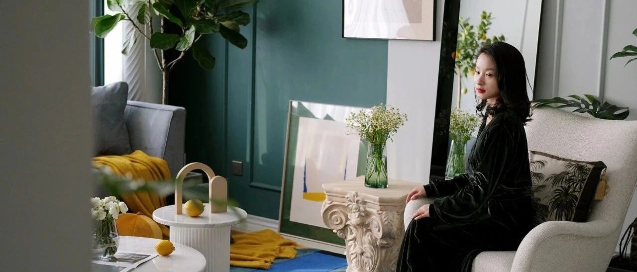 135㎡精装房改造，复古绿+暖灰、姜黄色块点缀，Get超美貌的家！