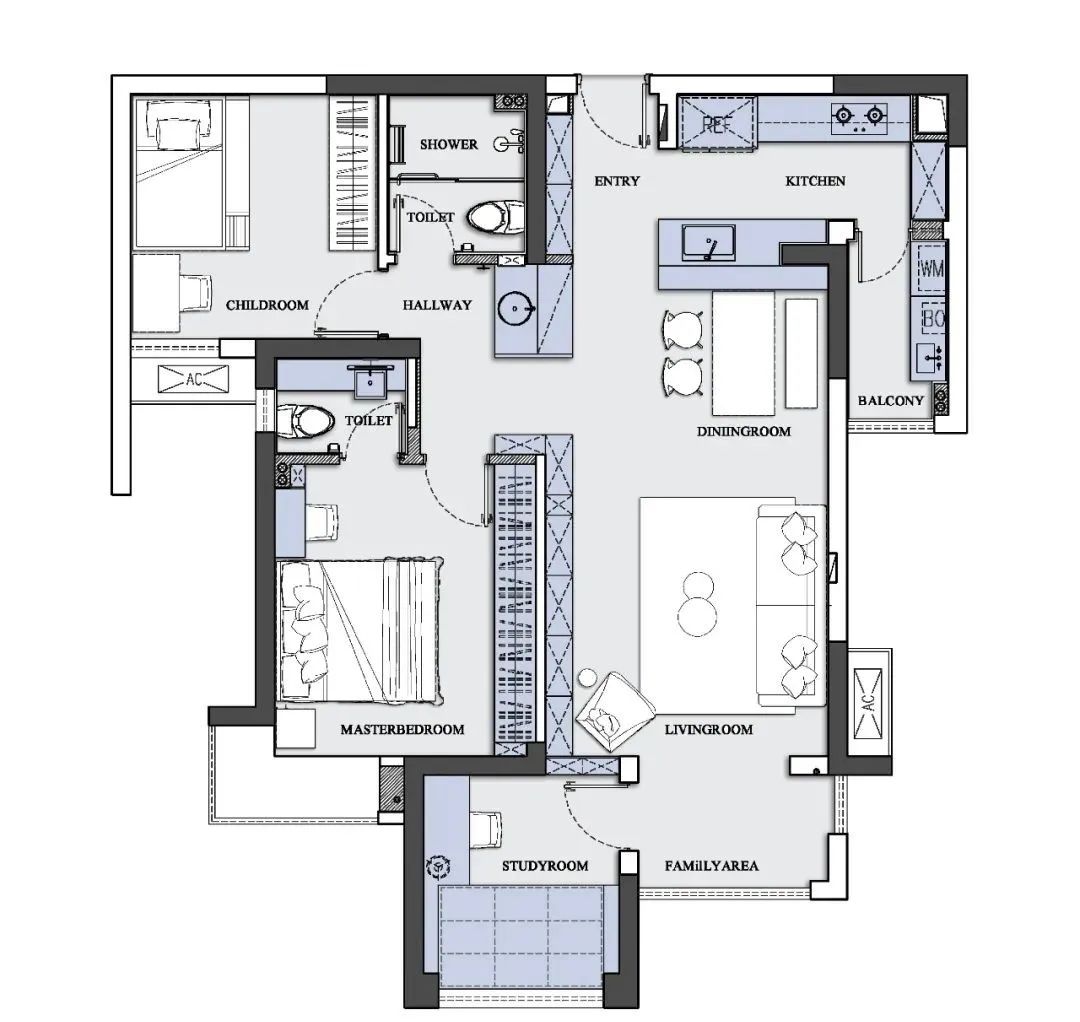 80後IT夫婦買下99㎡公寓，巧用莫蘭迪色，打造「水彩插畫」​般的家。 家居 第5張