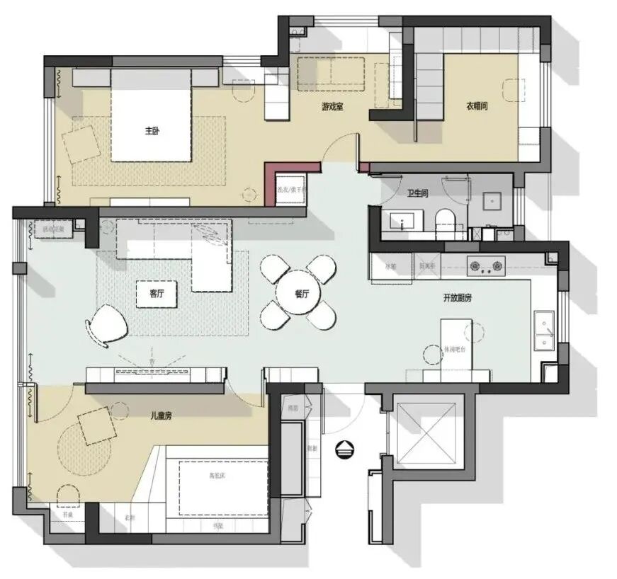 138㎡原木风，岛台、游戏室、衣帽间...打开自由生活的开关！