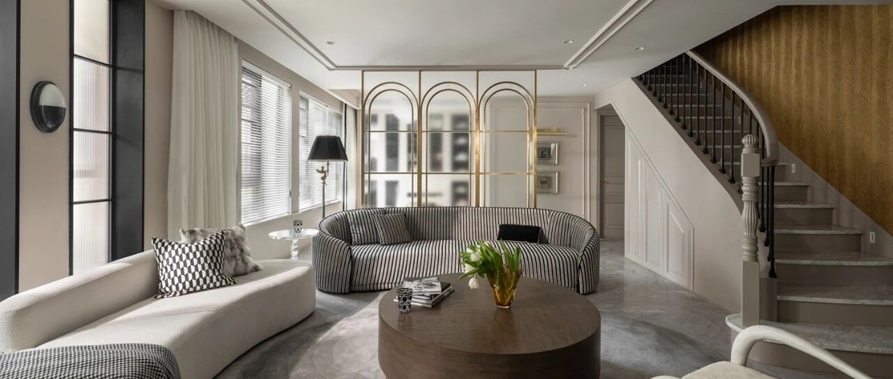 180㎡时尚混搭，石材壁炉、雕花线条、法式廊柱...浓郁的法式气息！