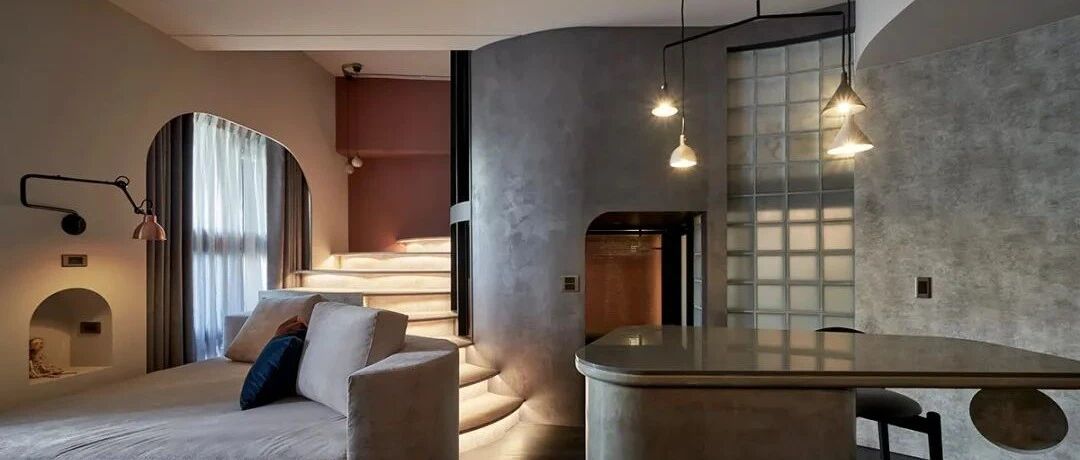 56㎡错层小宅，中岛、衣帽间和弧形沙发...打造一人一猫的“梦幻城堡”！