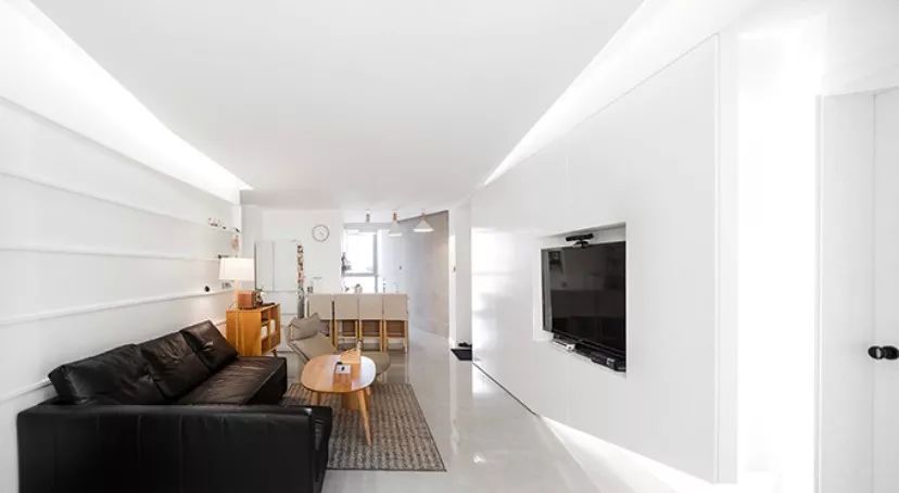 設計師巧改90㎡不規則戶型，簡約白色系+燈帶，打造高品質感的家，開闊又通透！ 家居 第4張