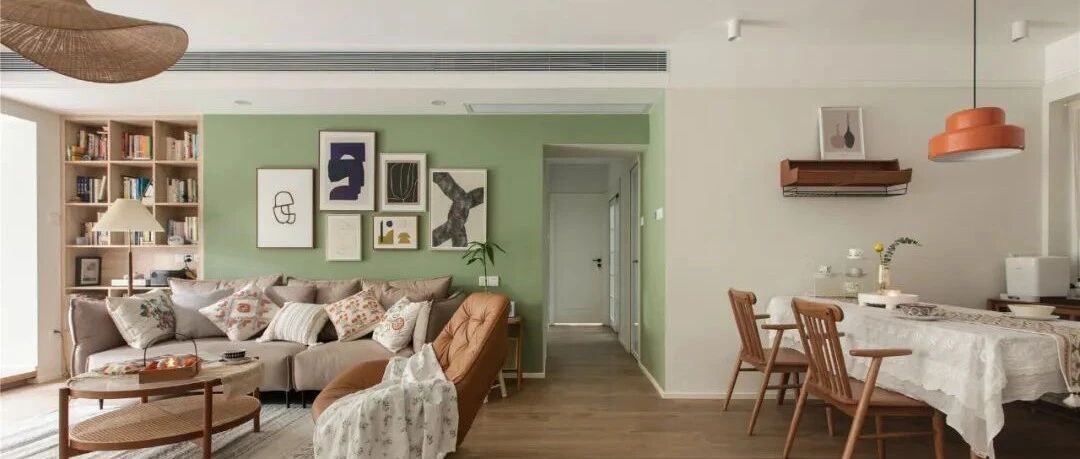 135㎡清新北欧风，木色、白色、复古绿，犹如置身植物园般的自然！