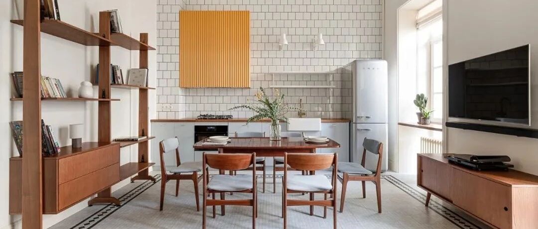 57㎡复古女子公寓，巧用4米层高+柔和缤纷配色，感受“怀旧”氛围!