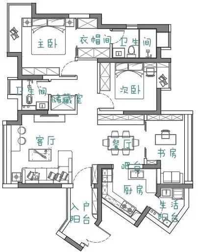 從佛系少年到後廚大叔，他在110㎡新中式里，打造了一個超美的入戶花園！ 家居 第4張