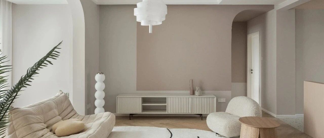 115㎡旧房改造，香芋灰+粉咖，打造开放式家庭核心区！