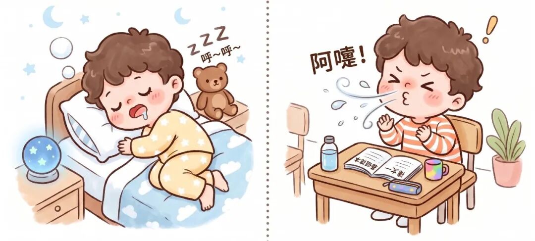 夜晚睡觉打呼噜 呼噜噜～打呼噜 白天上课打喷嚏 啊喷嚏不断 阿嚏.jpg