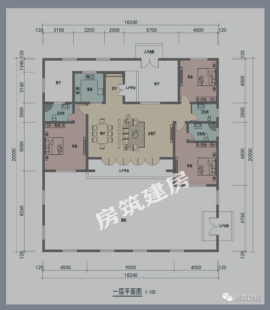别墅设计：一层三合院，为什么人们都钟爱它？