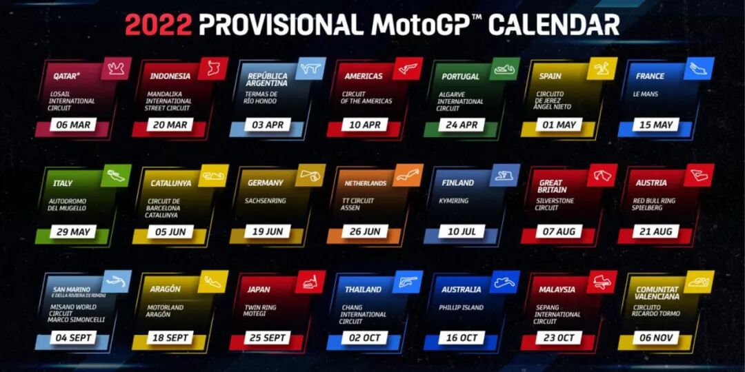 22年度motogp 赛程曝光 全网搜