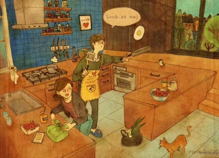 如何認識新朋友？  Love is…？暖心的戀人插畫，讓你重溫愛情中那些微小的幸福 情感 第27張