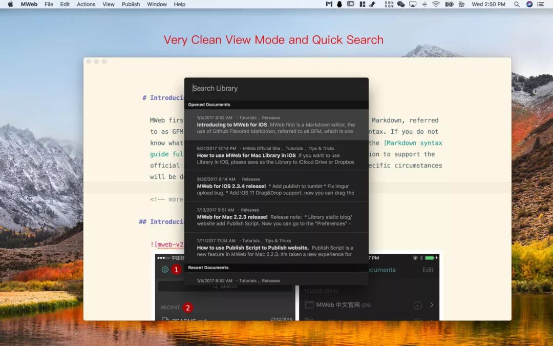 【Mac软件】MWeb 3.1.2 markdown编辑工具免费下载