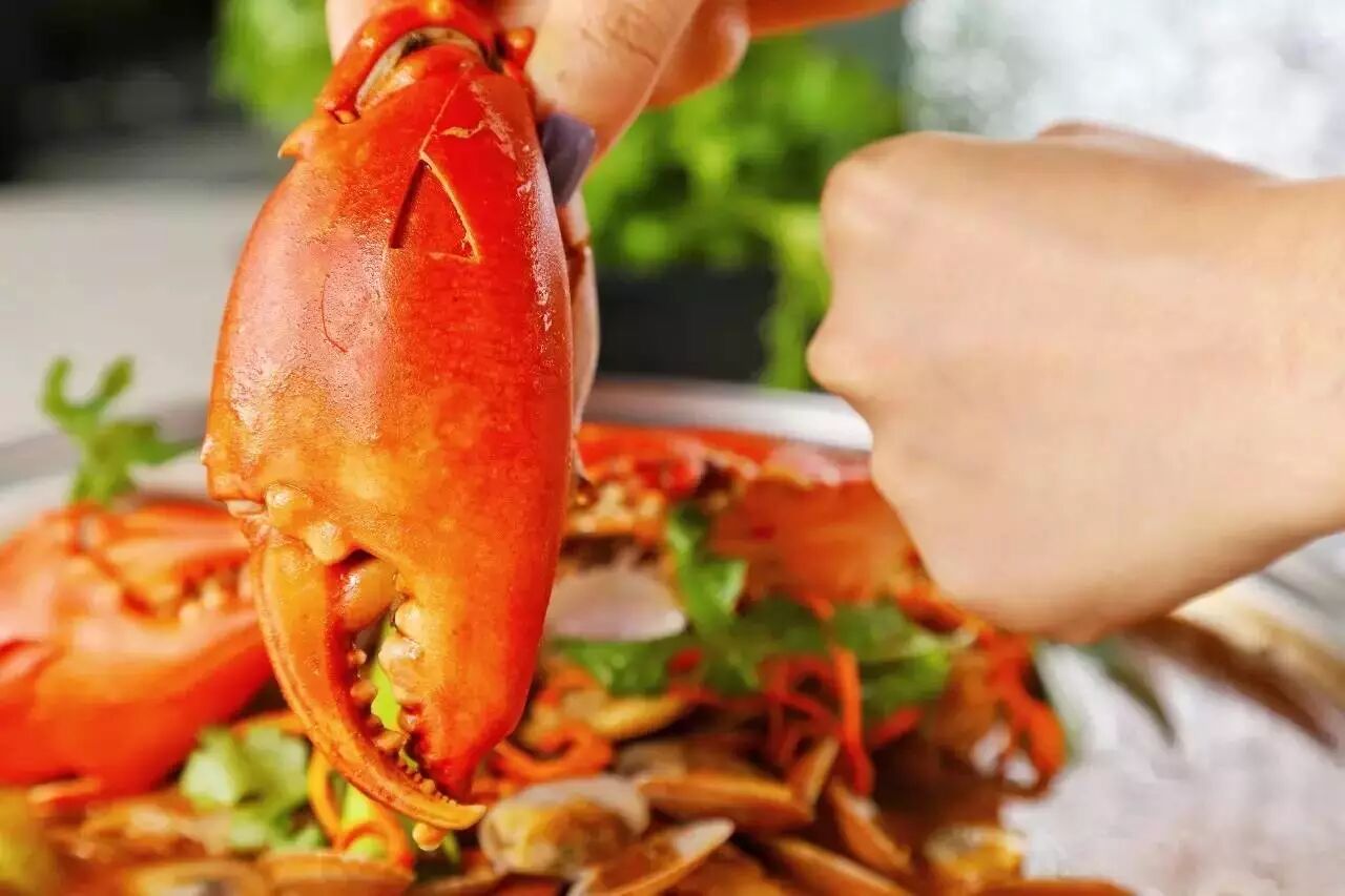 拿起来比魔菌的拳头还大~感觉胃小的妹纸,吃一个蟹钳就饱了!