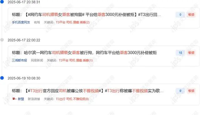 舆情报告｜T3平台回应司机猥亵女乘客事件舆情分析报告-有驾