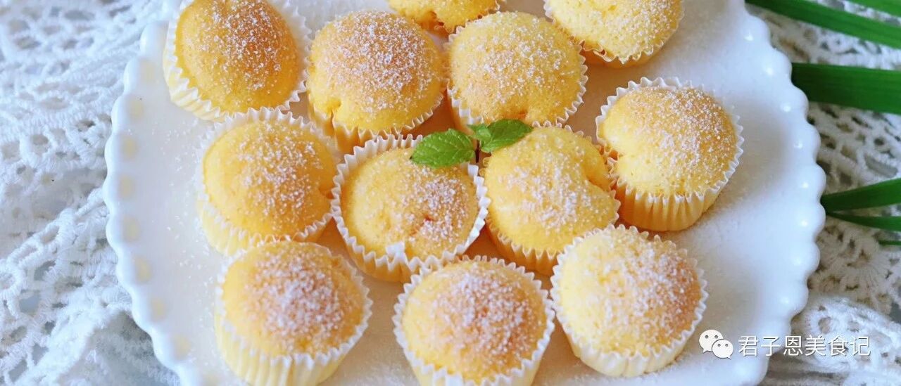 一口一个，无油低糖，超柔软细腻巨好吃的炼乳酸奶蛋糕！！