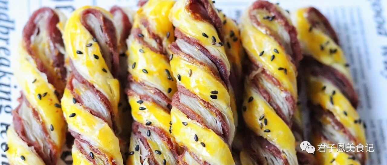 1分钟学会！不揉面不开酥，巨好吃的豆沙酥，酥到掉渣，秒杀所有网红!