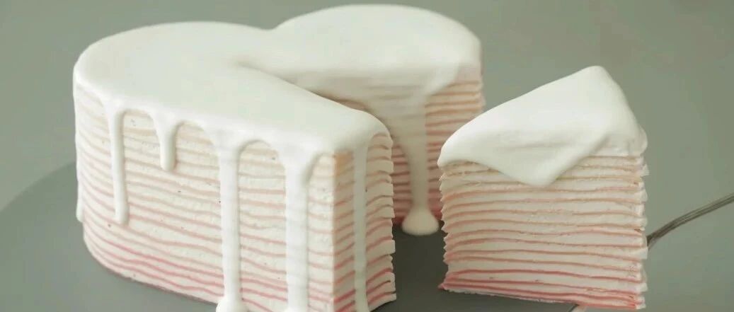 千层蛋糕最美做法，秒杀网红店的存在啊！粉红雪崩千层美绝了