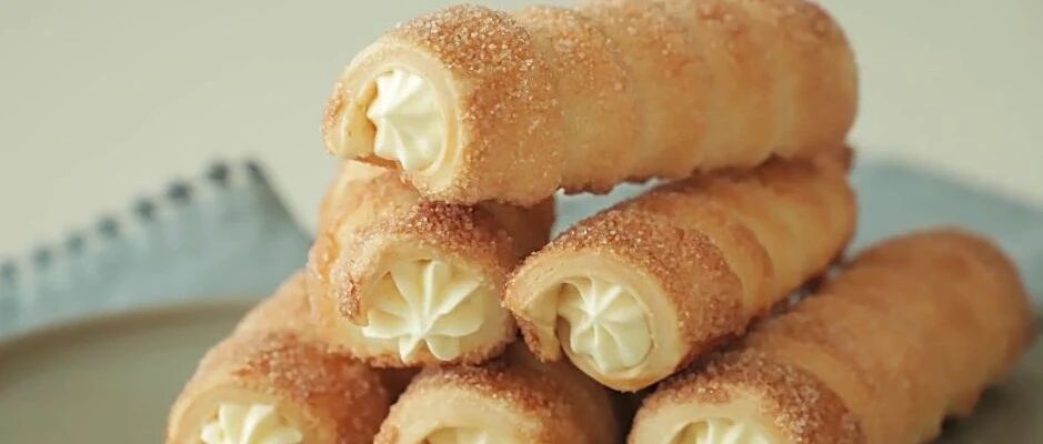 韩国超火的牛角酥，一上架就被抢光，酥脆爆浆好吃到哭~