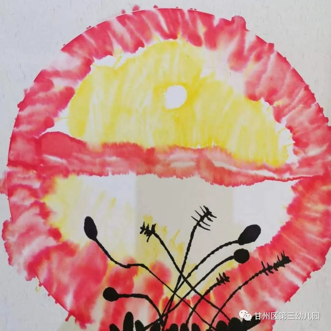 【甘州区第三幼儿园】童画映童趣——中二班晕染画剪辑