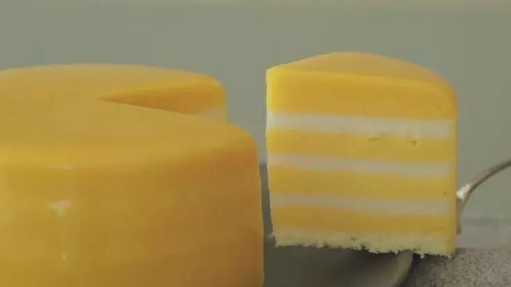 风靡ins的春夏款，Q弹可爱的芒果椰奶果冻蛋糕，颜值口味双满分 !