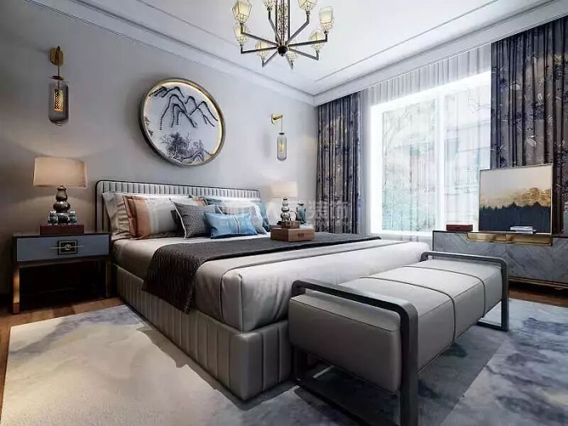 万科中央公园141㎡新中式风格，独有的清新与韵味！