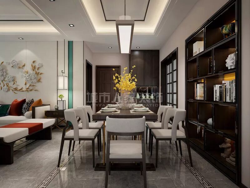 万科中央公园141㎡新中式风格，独有的清新与韵味！